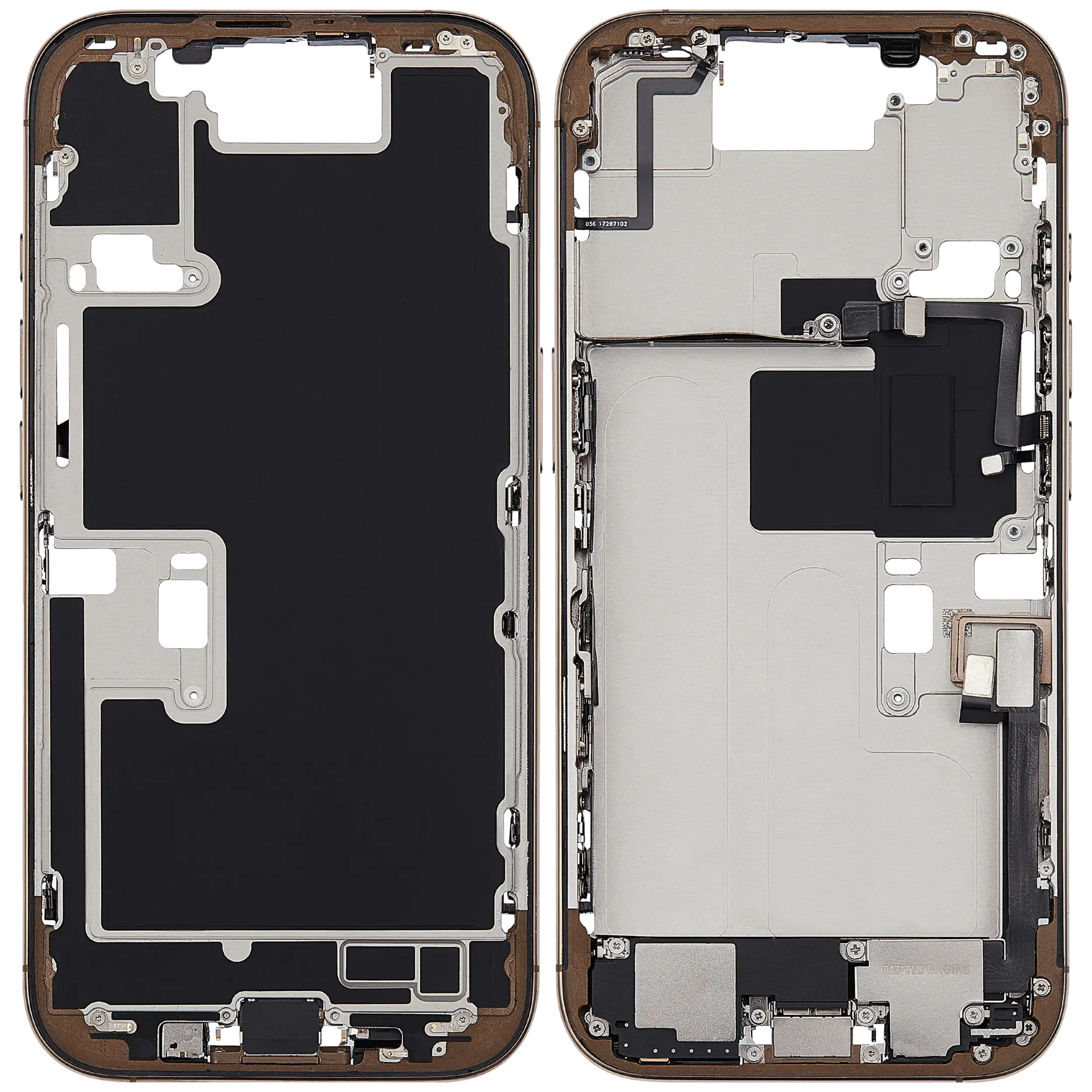 Mid-Frame Housing W/ Charging Port Flex & Small Parts For iPhone 16 Pro (EU / Global Version) (Pull) (Desert Titanium)