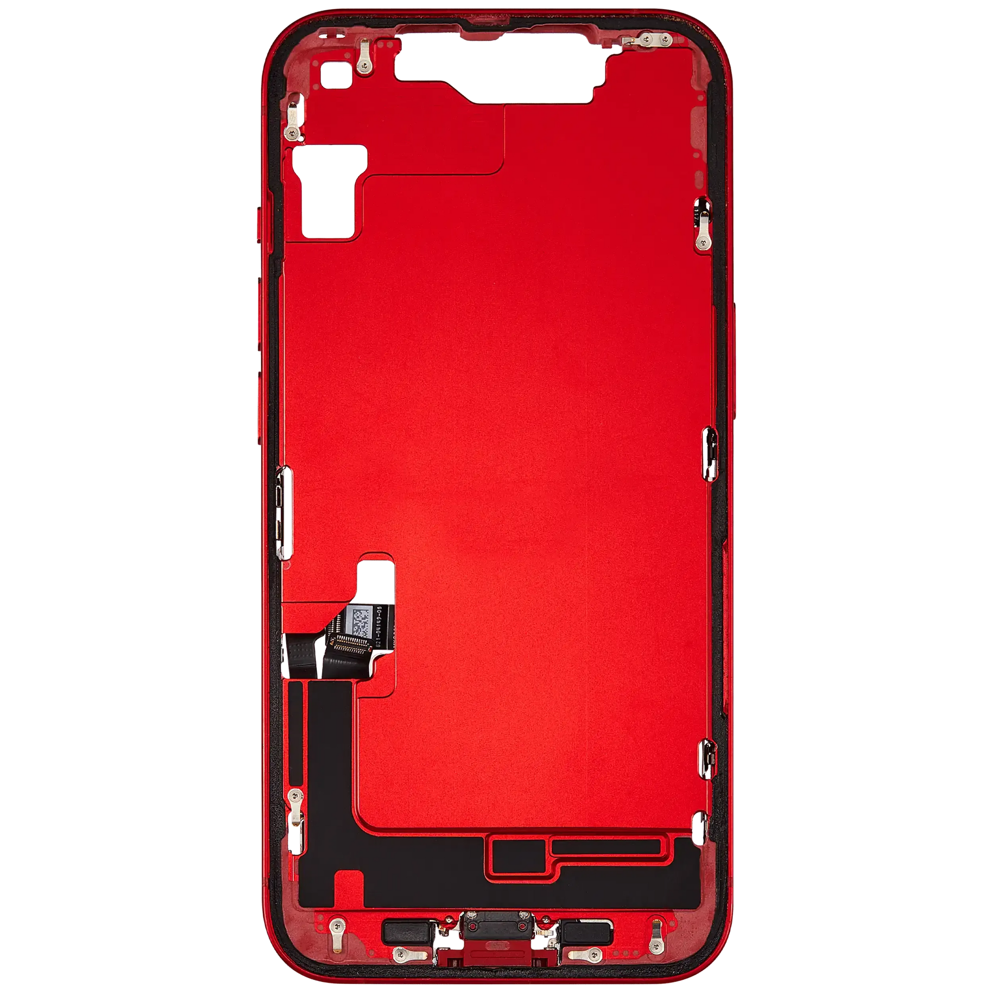 Mid-Frame Housing W/ Charging Port Flex & Small Parts For iPhone 14 (US Version) (Pull) (Red)