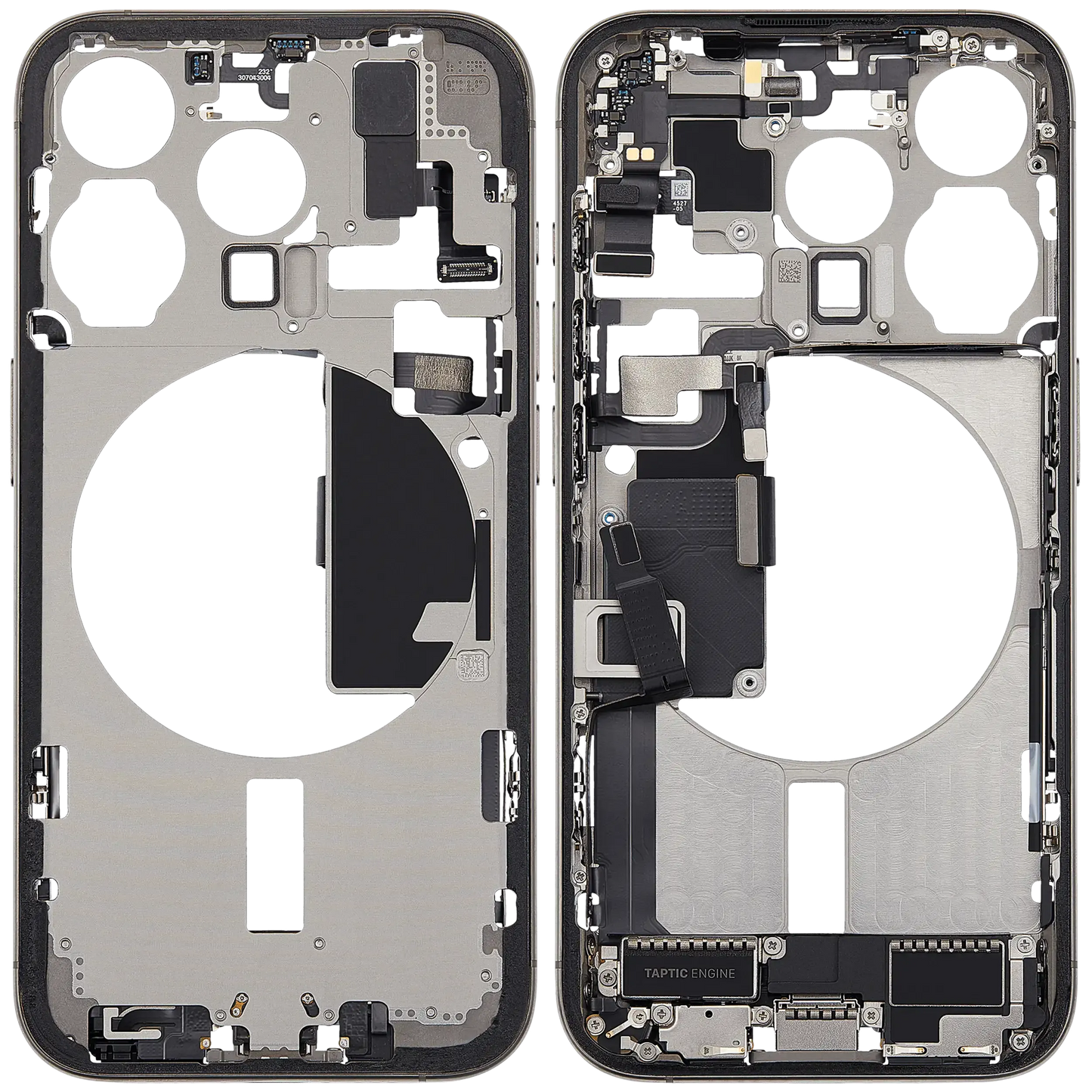Mid-Frame Housing W/ Charging Port Flex & Small Parts For iPhone 15 Pro (EU / Global Version) (Pull) (Natural Titanium)