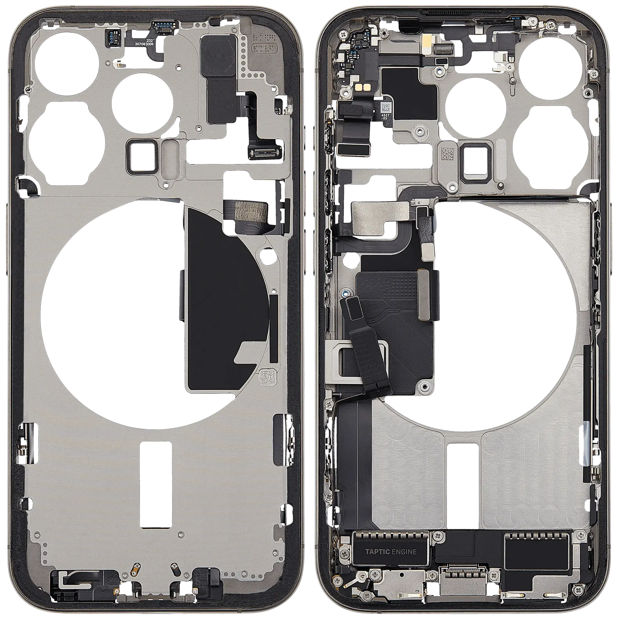 Mid-Frame Housing W/ Charging Port Flex & Small Parts For iPhone 15 Pro (EU / Global Version) (Pull) (Natural Titanium)