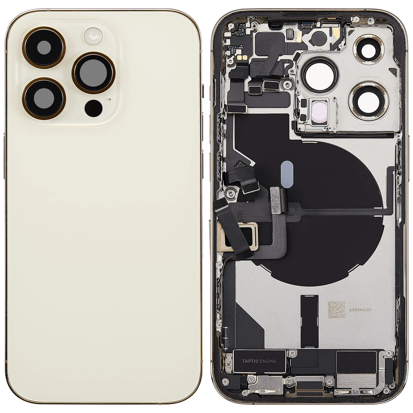 Back Housing W/ Charging Port Flex & Small Parts For iPhone 14 Pro (EU / Global Version) (Pull) (Gold)