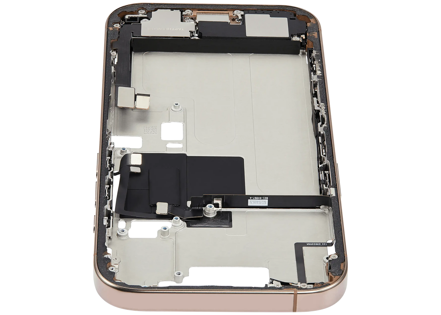 Mid-Frame Housing W/ Charging Port Flex & Small Parts For iPhone 16 Pro (US Version) (Pull) (Desert Titanium)