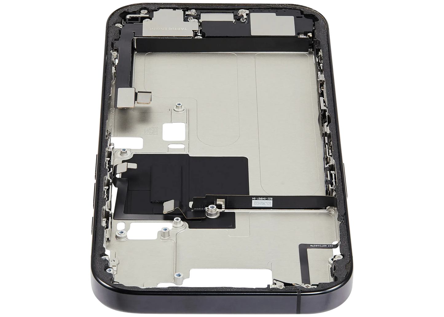 Mid-Frame Housing W/ Charging Port Flex & Small Parts For iPhone 16 Pro (US Version) (Pull) (Black Titanium)