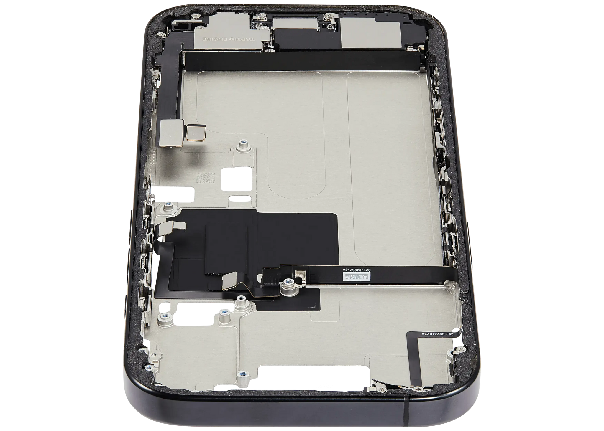 Mid-Frame Housing W/ Charging Port Flex & Small Parts For iPhone 16 Pro (US Version) (Pull) (Black Titanium)