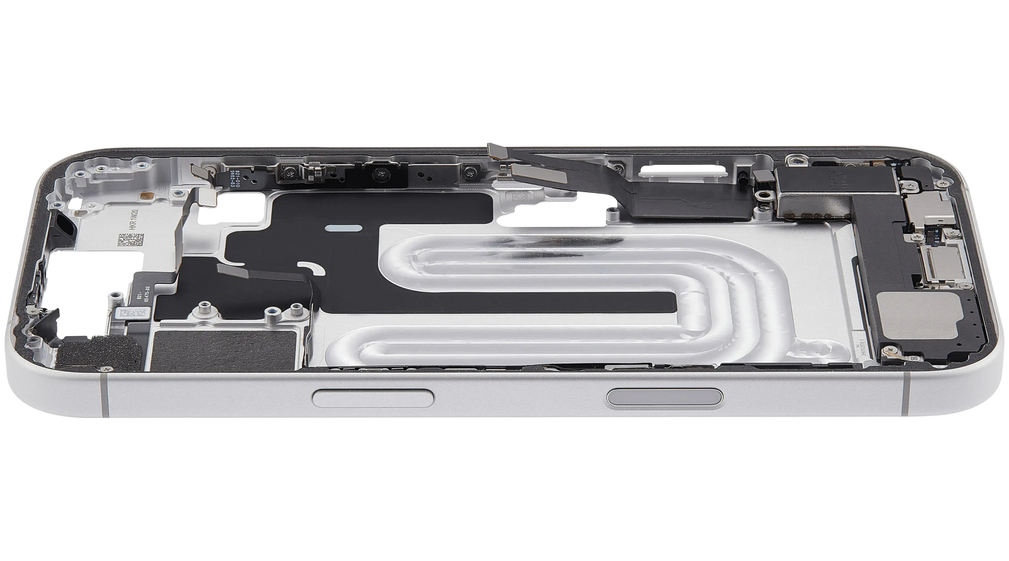 Mid-Frame Housing W/ Charging Port Flex & Small Parts For iPhone 17 (EU / Global Version) (Pull) (White)