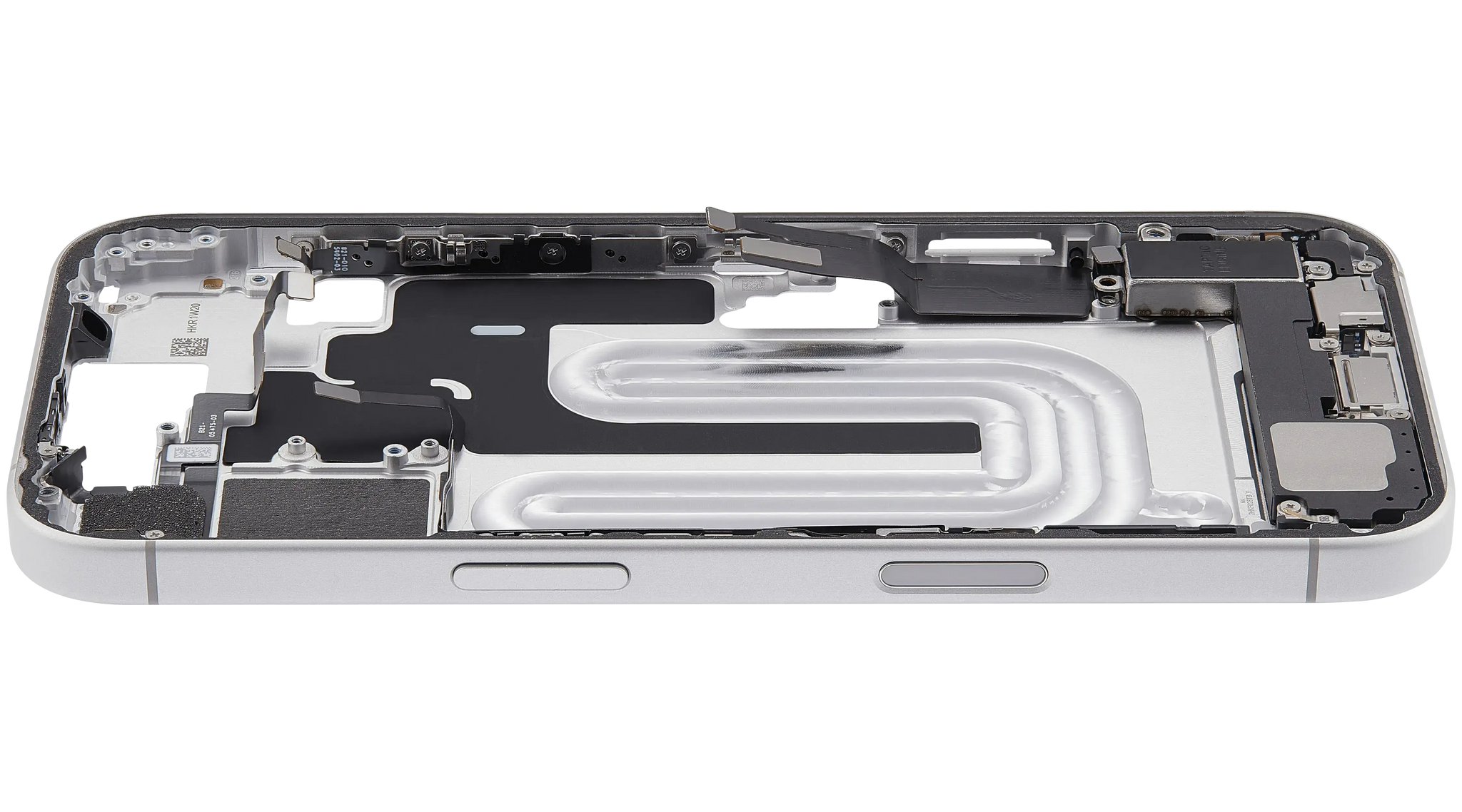 Mid-Frame Housing W/ Charging Port Flex & Small Parts For iPhone 17 (EU / Global Version) (Pull) (White)