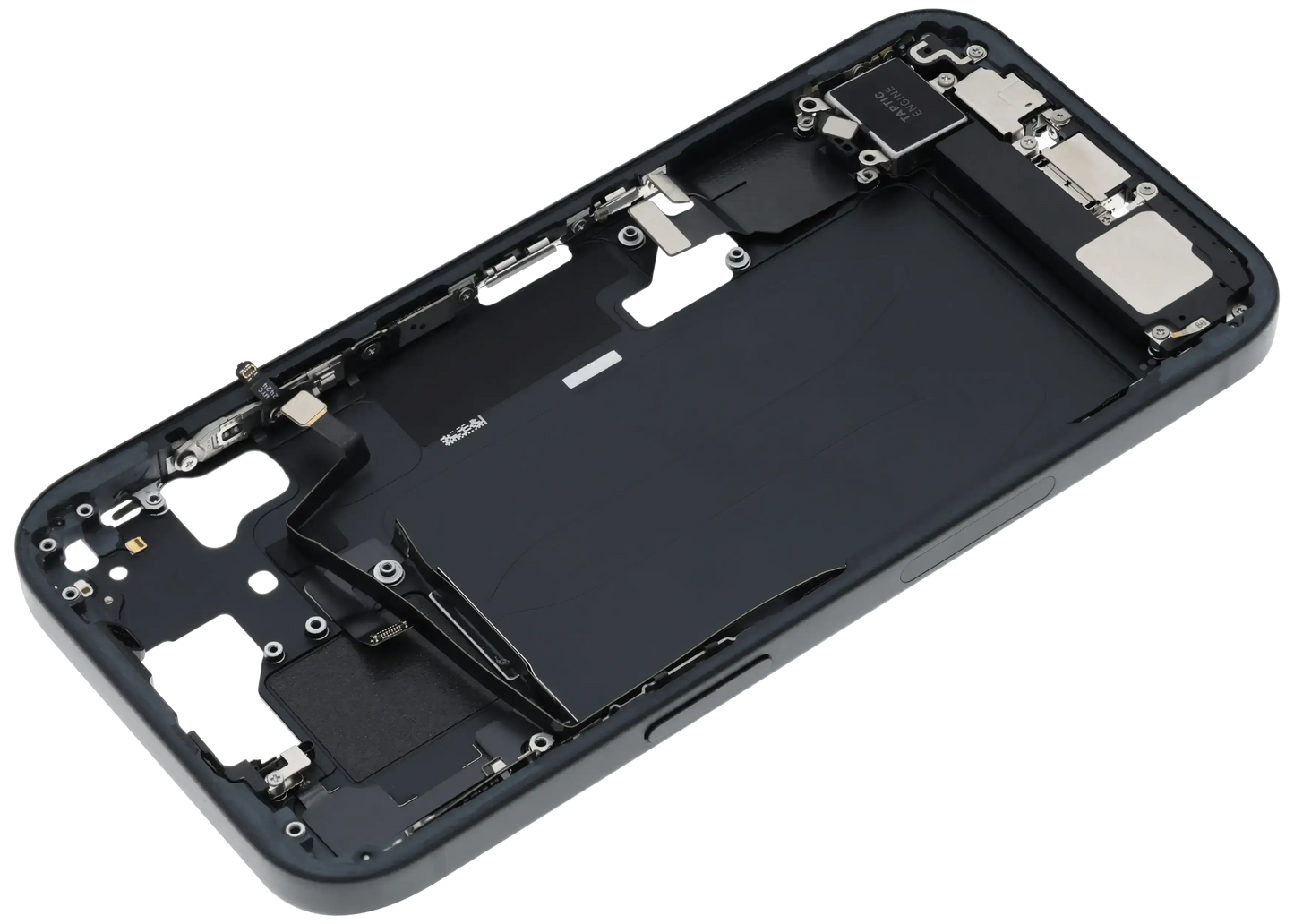 Mid-Frame Housing W/ Charging Port Flex & Small Parts For iPhone 15 (US Version) (Pull) (Black)