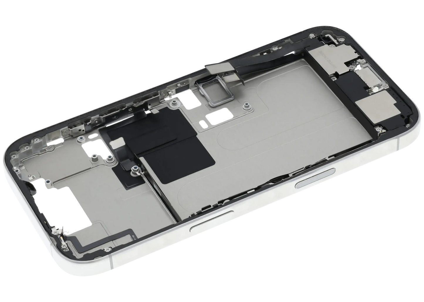 Mid-Frame Housing W/ Charging Port Flex & Small Parts For iPhone 16 Pro (EU / Global Version) (Pull) (White Titanium)