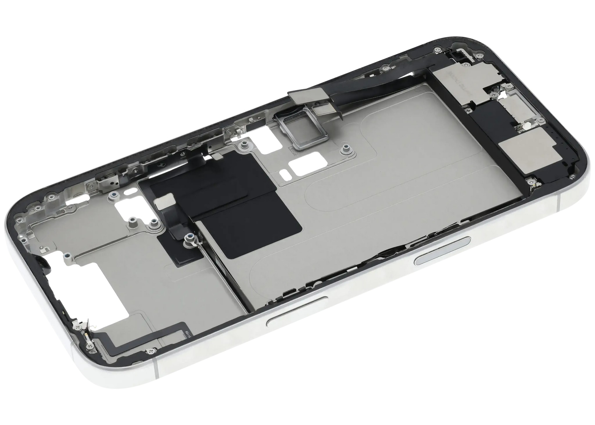 Mid-Frame Housing W/ Charging Port Flex & Small Parts For iPhone 16 Pro (EU / Global Version) (Pull) (White Titanium)