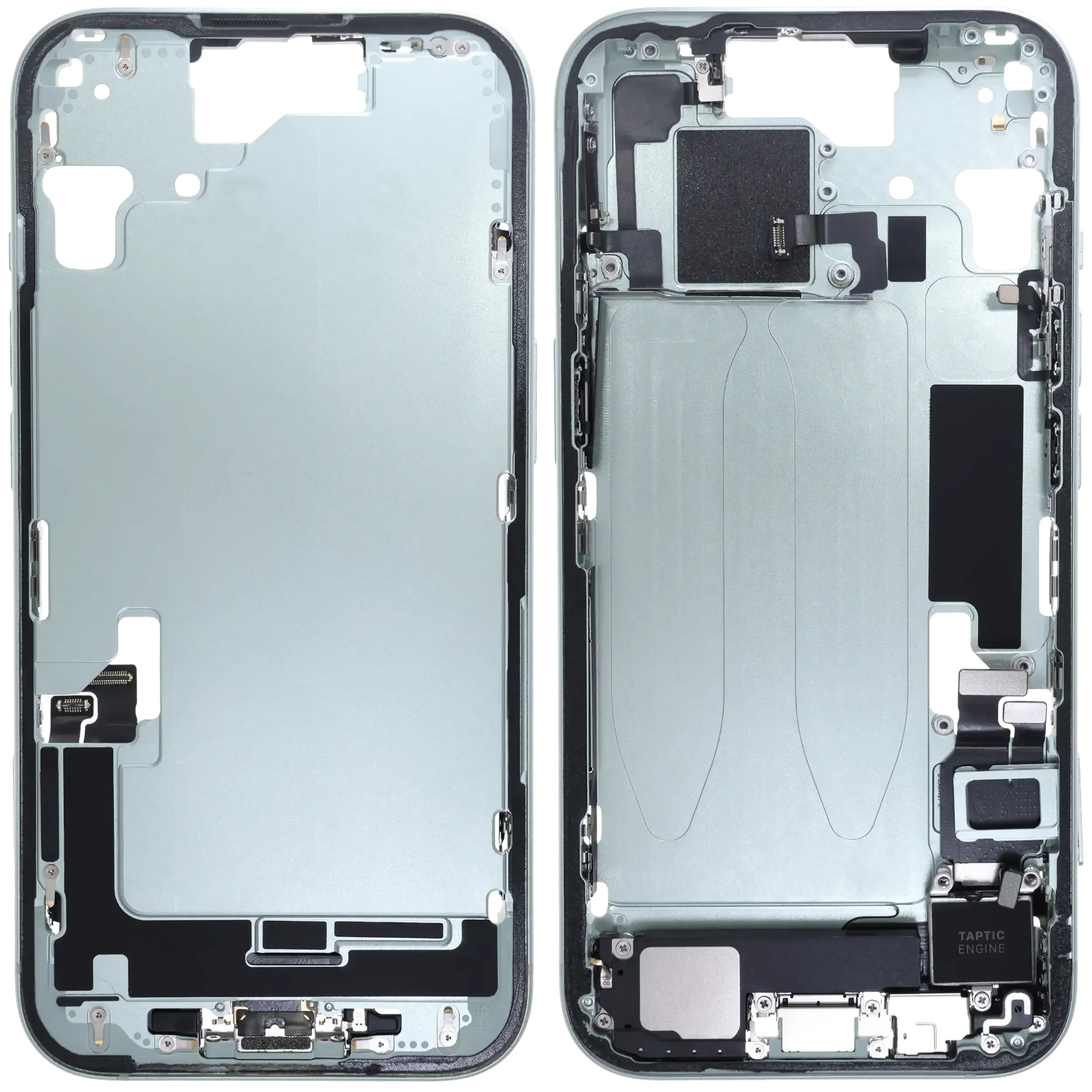 Mid-Frame Housing W/ Charging Port Flex & Small Parts For iPhone 15 (EU / Global Version) (Pull) (Green)