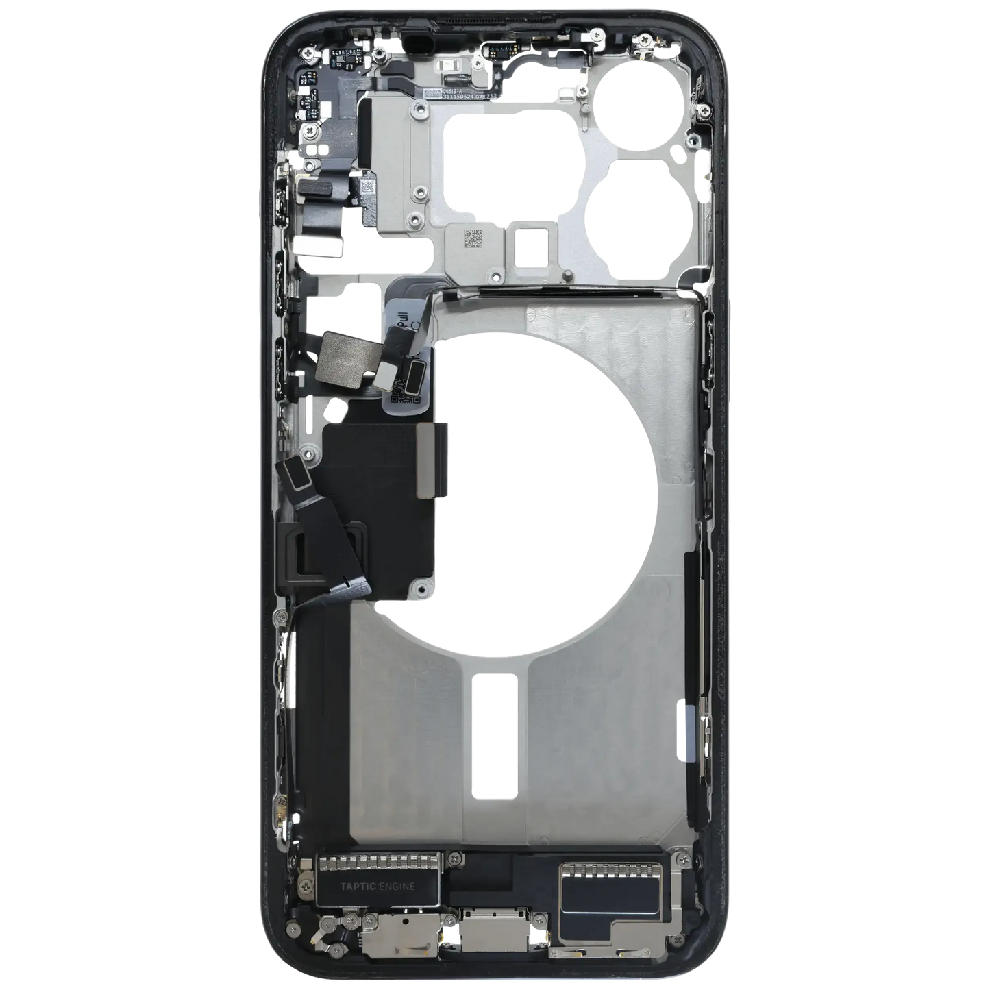 Mid-Frame Housing W/ Charging Port Flex & Small Parts For iPhone 15 Pro Max (EU / Global Version) (Pull) (Blue Titanium)
