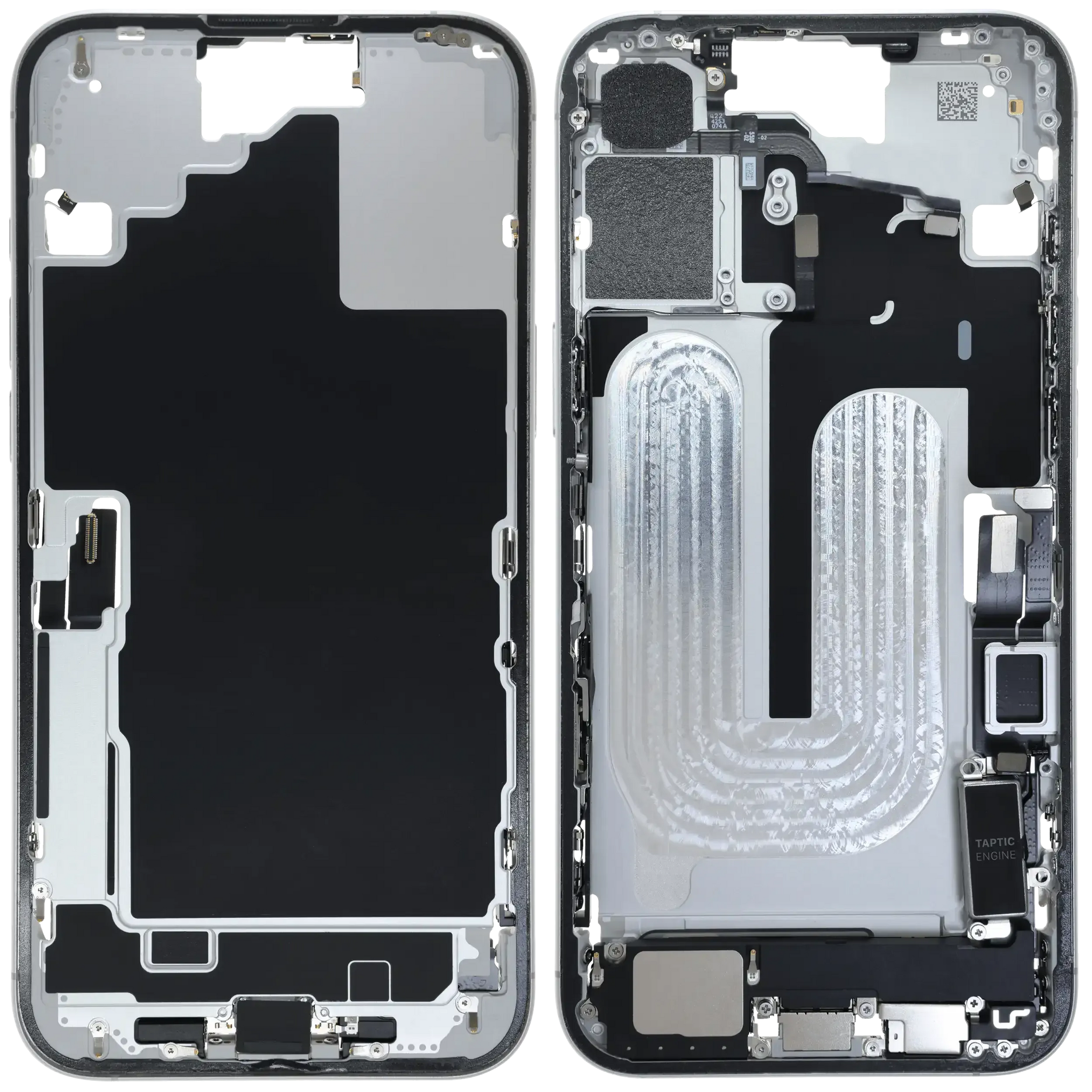 Mid-Frame Housing W/ Charging Port Flex & Small Parts For iPhone 16 Plus (EU / Global Version) (Pull) (White)
