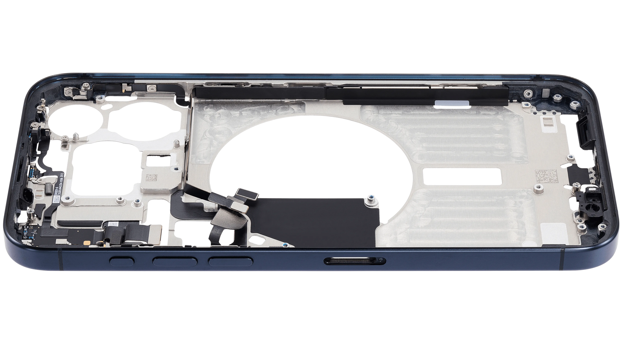 Mid-Frame Housing W/ Small Parts For iPhone 15 Pro Max (EU / Global Version) (Used OEM Pull: Grade A) (Blue Titanium)