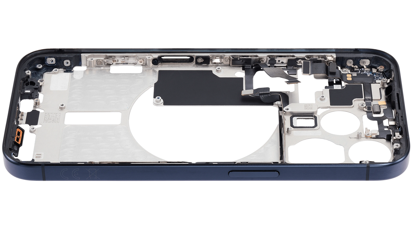 Mid-Frame Housing W/ Small Parts For iPhone 15 Pro (EU / Global Version) (Pull) (Blue Titanium)