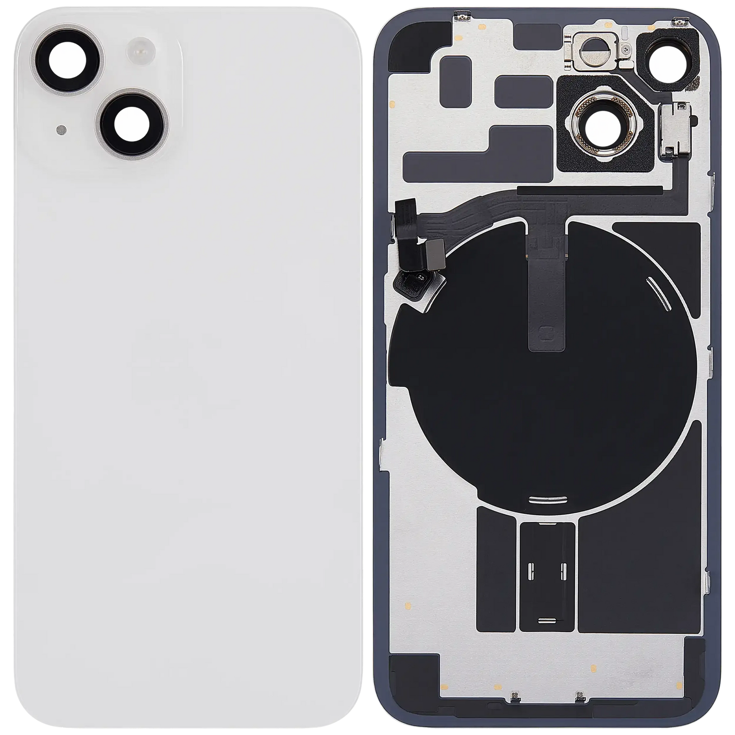 Back Glass w/ MagSafe Magnet & NFC & Flashlight Flex For iPhone 14 (Pull) (Starlight)
