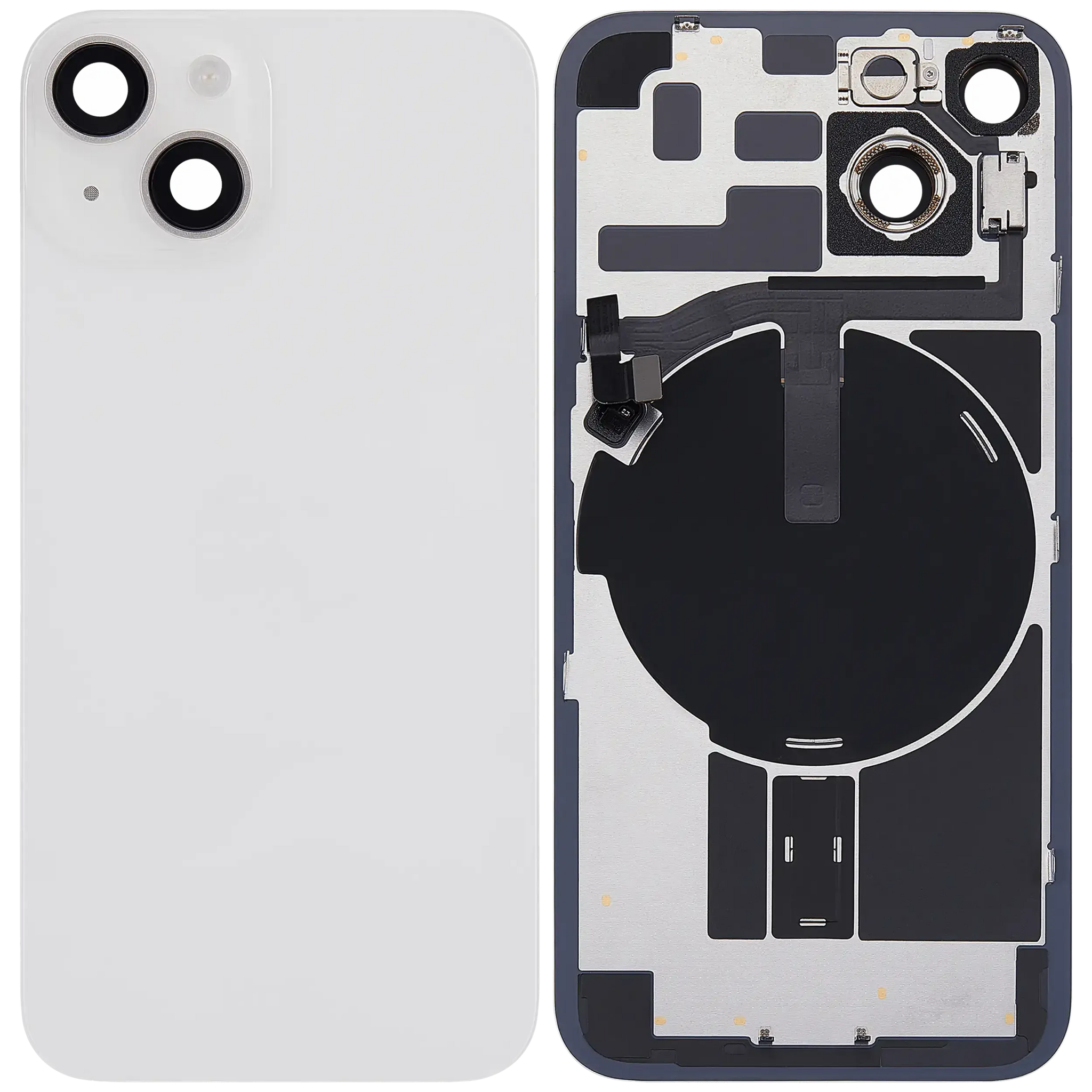 Back Glass w/ MagSafe Magnet & NFC & Flashlight Flex For iPhone 14 (Pull) (Starlight)