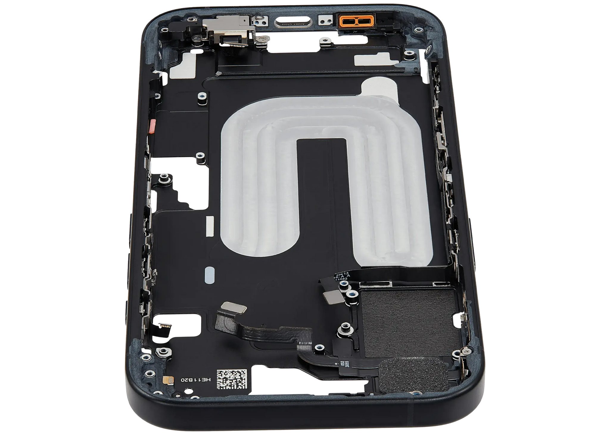 Mid-Frame Housing W/ Small Parts For iPhone 16 (EU / Global Version) (Pull) (Black)