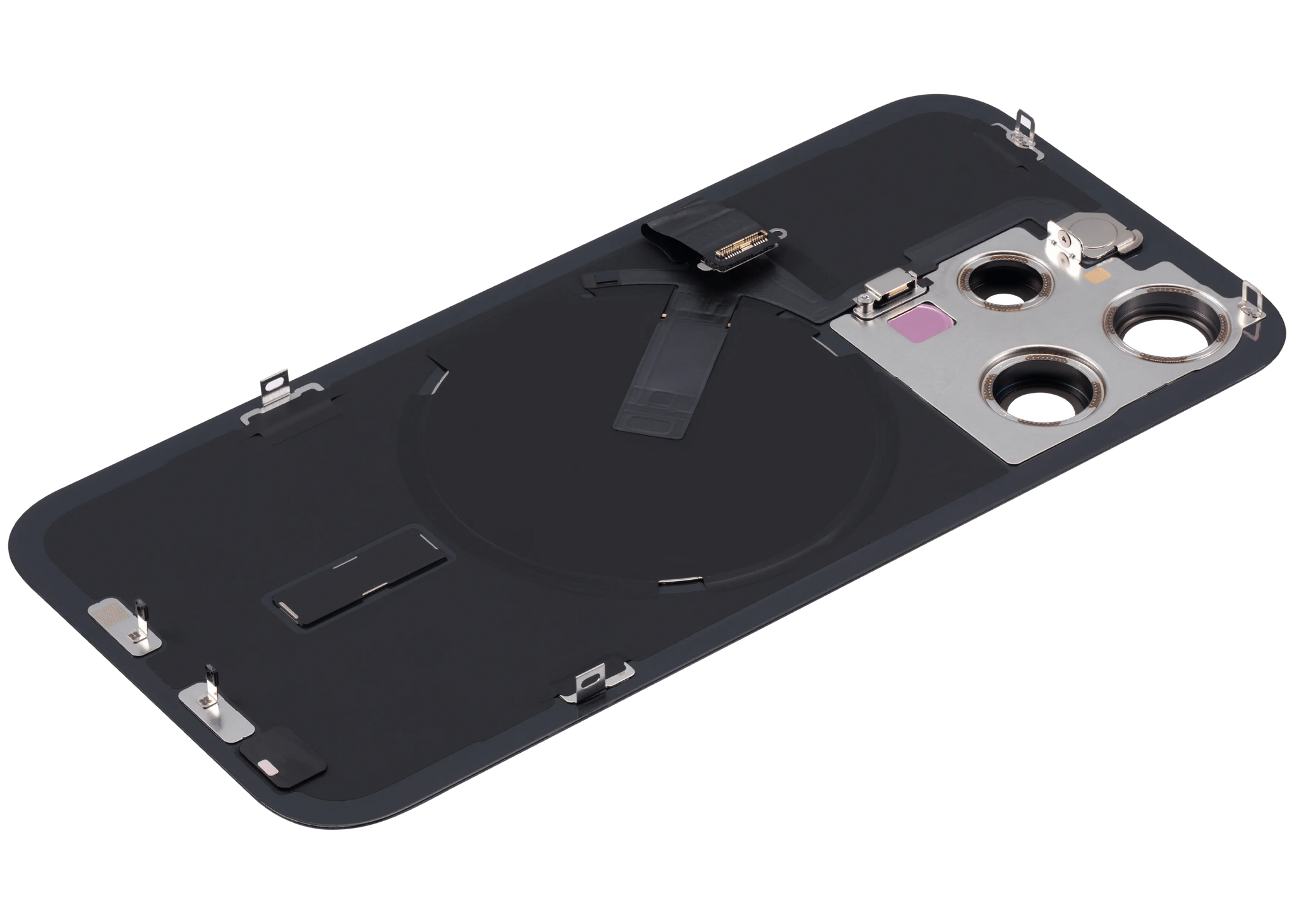 Back Glass w/ MagSafe Magnet & NFC & Flashlight Flex For iPhone 15 Pro (Pull) (Black Titanium)