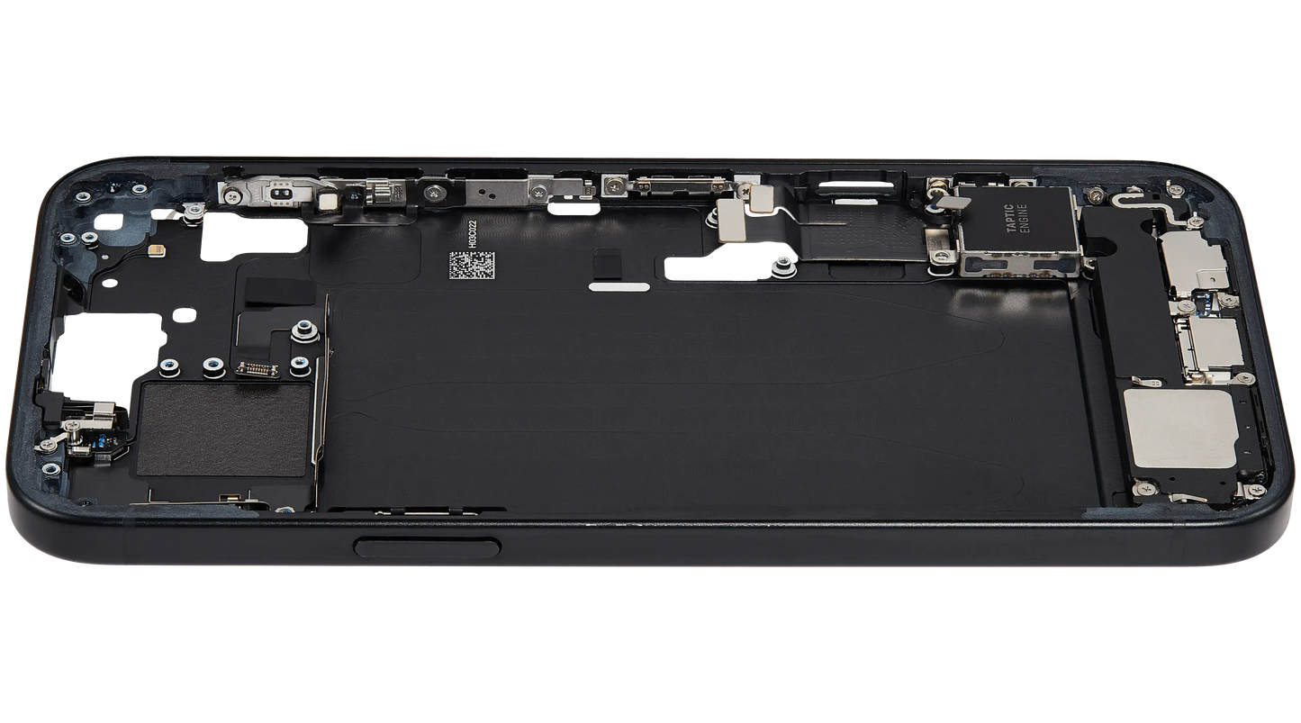 Mid-Frame Housing W/ Charging Port Flex & Small Parts For iPhone 15 Plus (EU / Global Version) (Pull) (Black)