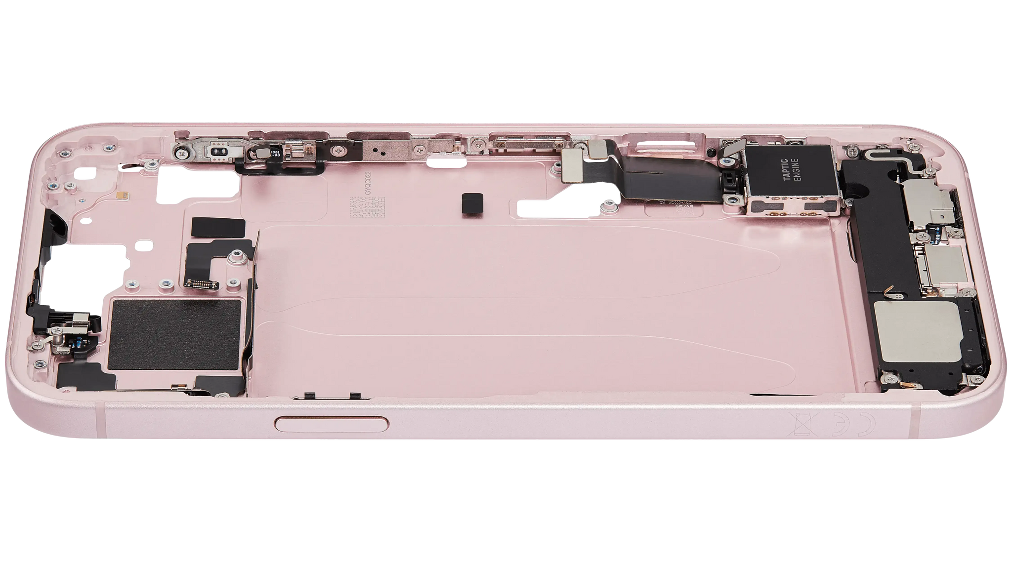 Mid-Frame Housing W/ Charging Port Flex & Small Parts For iPhone 15 Plus (EU / Global Version) (Pull) (Pink)