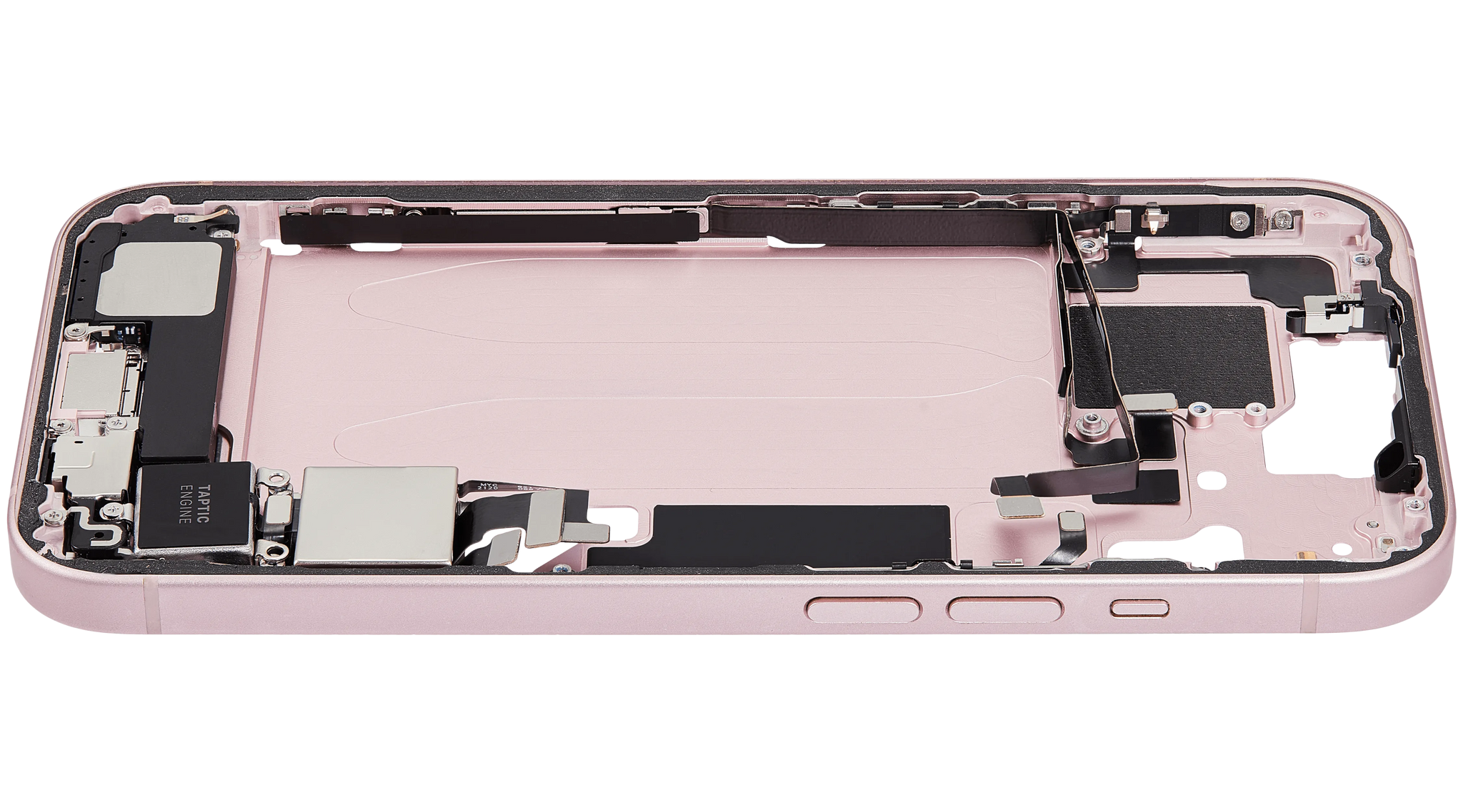 Mid-Frame Housing W/ Charging Port Flex & Small Parts For iPhone 15 (US Version) (Pull) (Pink)