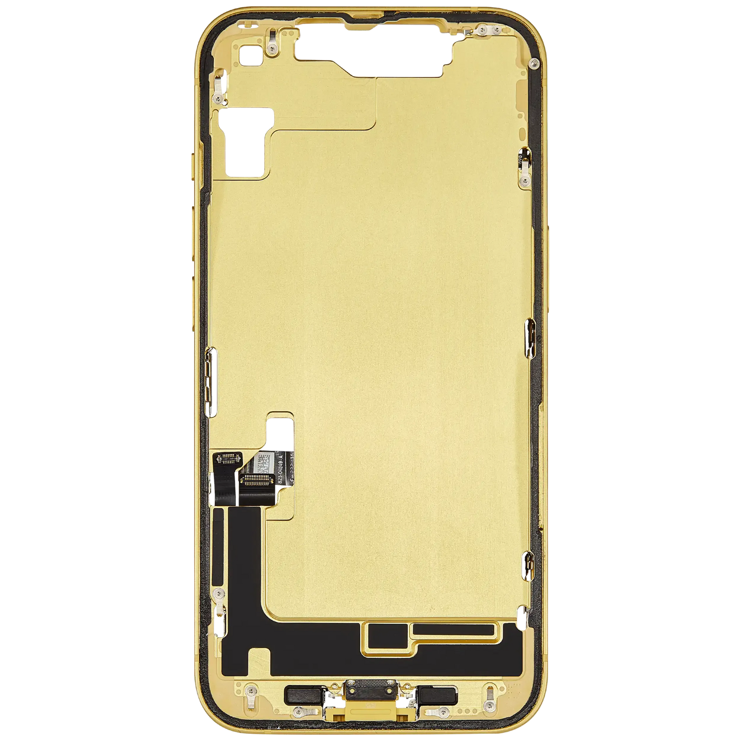 Mid-Frame Housing W/ Charging Port Flex & Small Parts For iPhone 14 (US Version) (Pull) (Yellow)