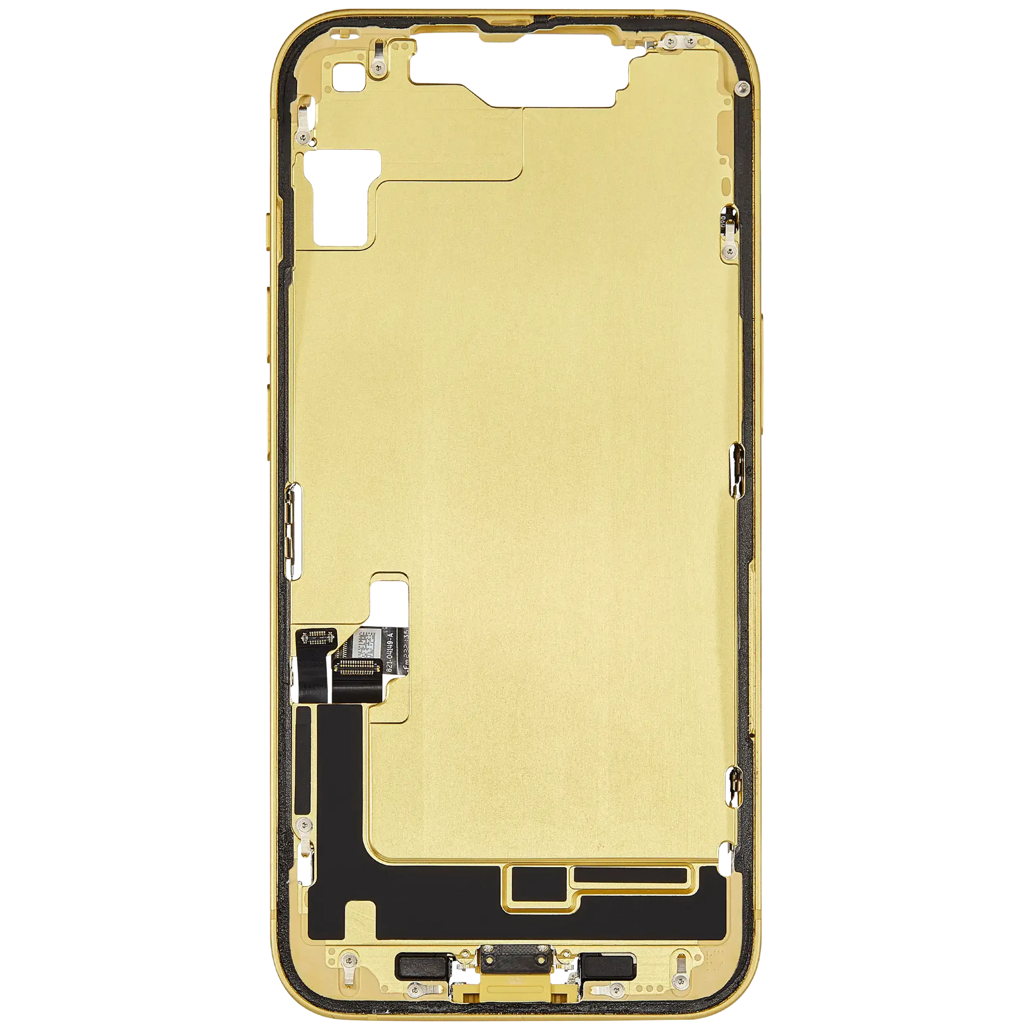 Mid-Frame Housing W/ Charging Port Flex & Small Parts For iPhone 14 (US Version) (Pull) (Yellow)
