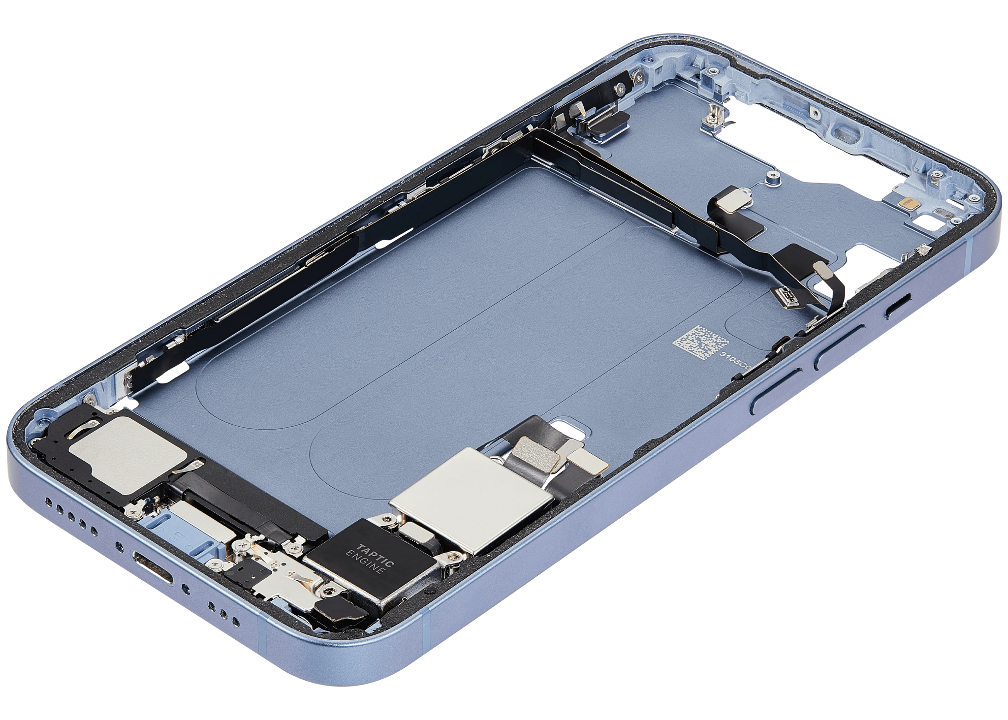 Mid-Frame Housing W/ Charging Port Flex & Small Parts For iPhone 14 (US Version) (Pull) (Blue)