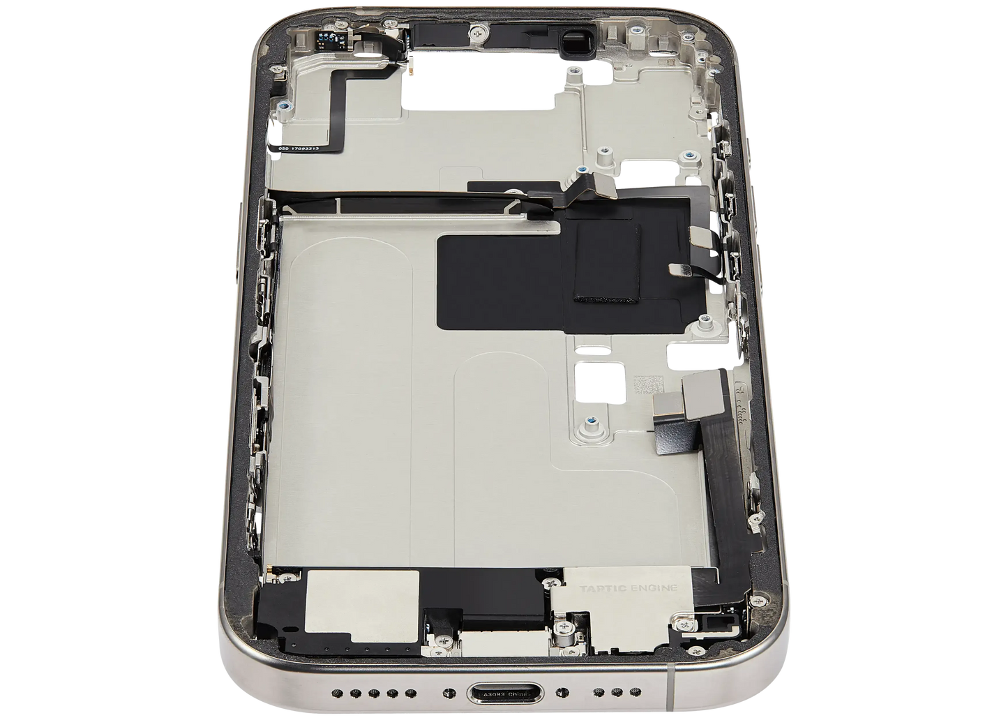 Mid-Frame Housing W/ Charging Port Flex & Small Parts For iPhone 16 Pro (US Version) (Pull) (Natural Titanium)