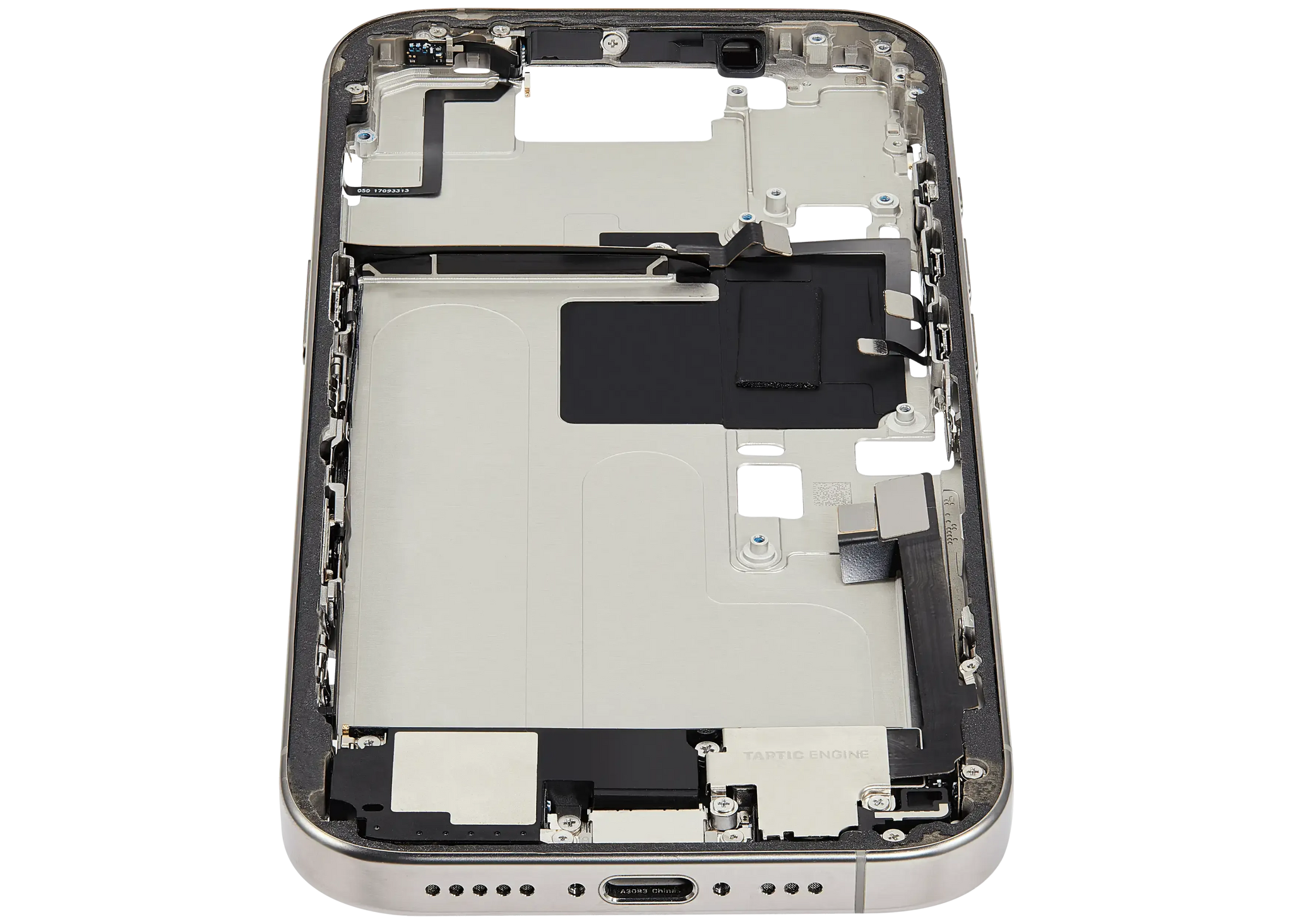 Mid-Frame Housing W/ Charging Port Flex & Small Parts For iPhone 16 Pro (US Version) (Pull) (Natural Titanium)