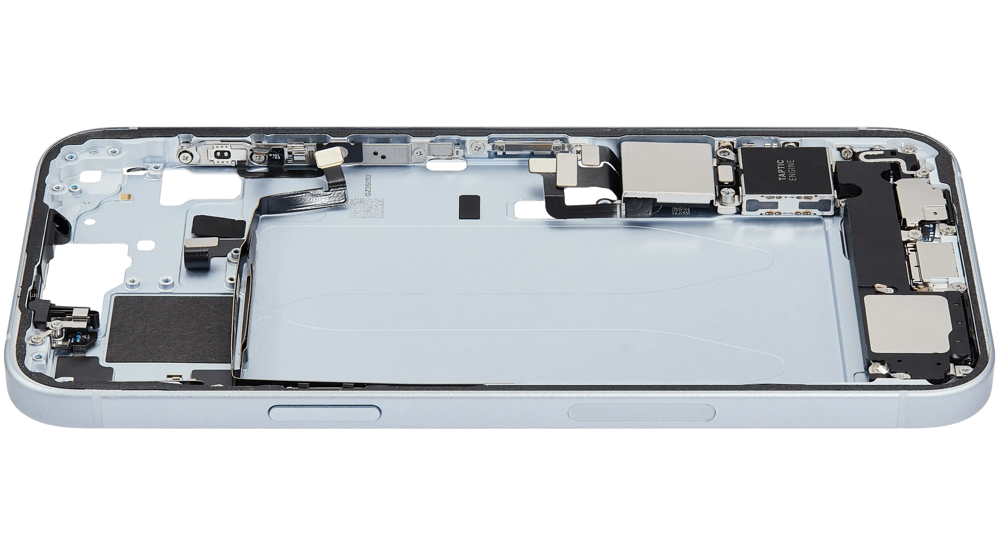 Mid-Frame Housing W/ Charging Port Flex & Small Parts For iPhone 15 Plus (US Version) (Pull) (Blue)