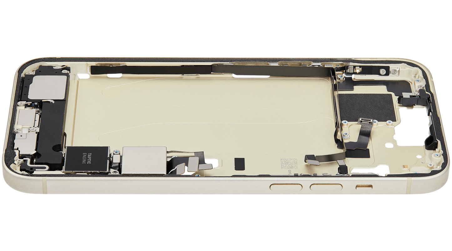 Mid-Frame Housing W/ Charging Port Flex & Small Parts For iPhone 15 Plus (US Version) (Pull) (Yellow)