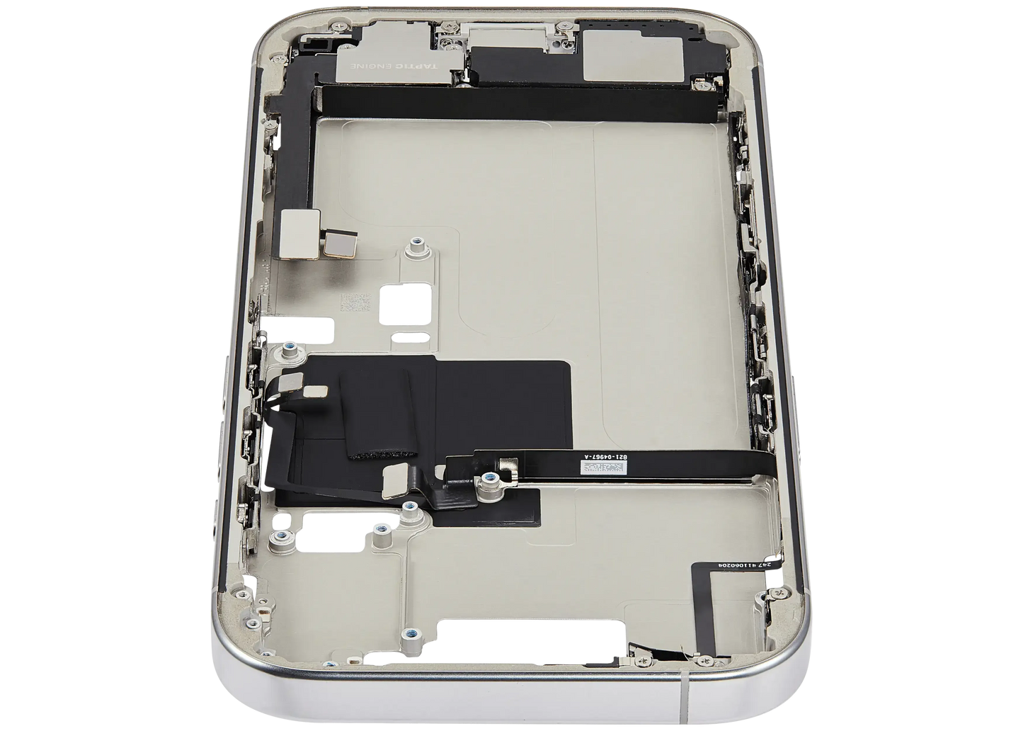 Mid-Frame Housing W/ Charging Port Flex & Small Parts For iPhone 16 Pro (US Version) (Pull) (White Titanium)