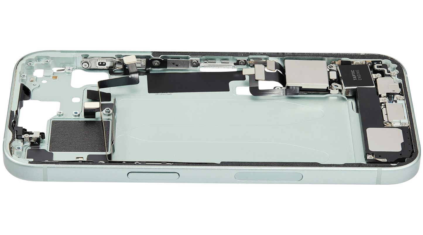 Mid-Frame Housing W/ Charging Port Flex & Small Parts For iPhone 15 (US Version) (Pull) (Green)