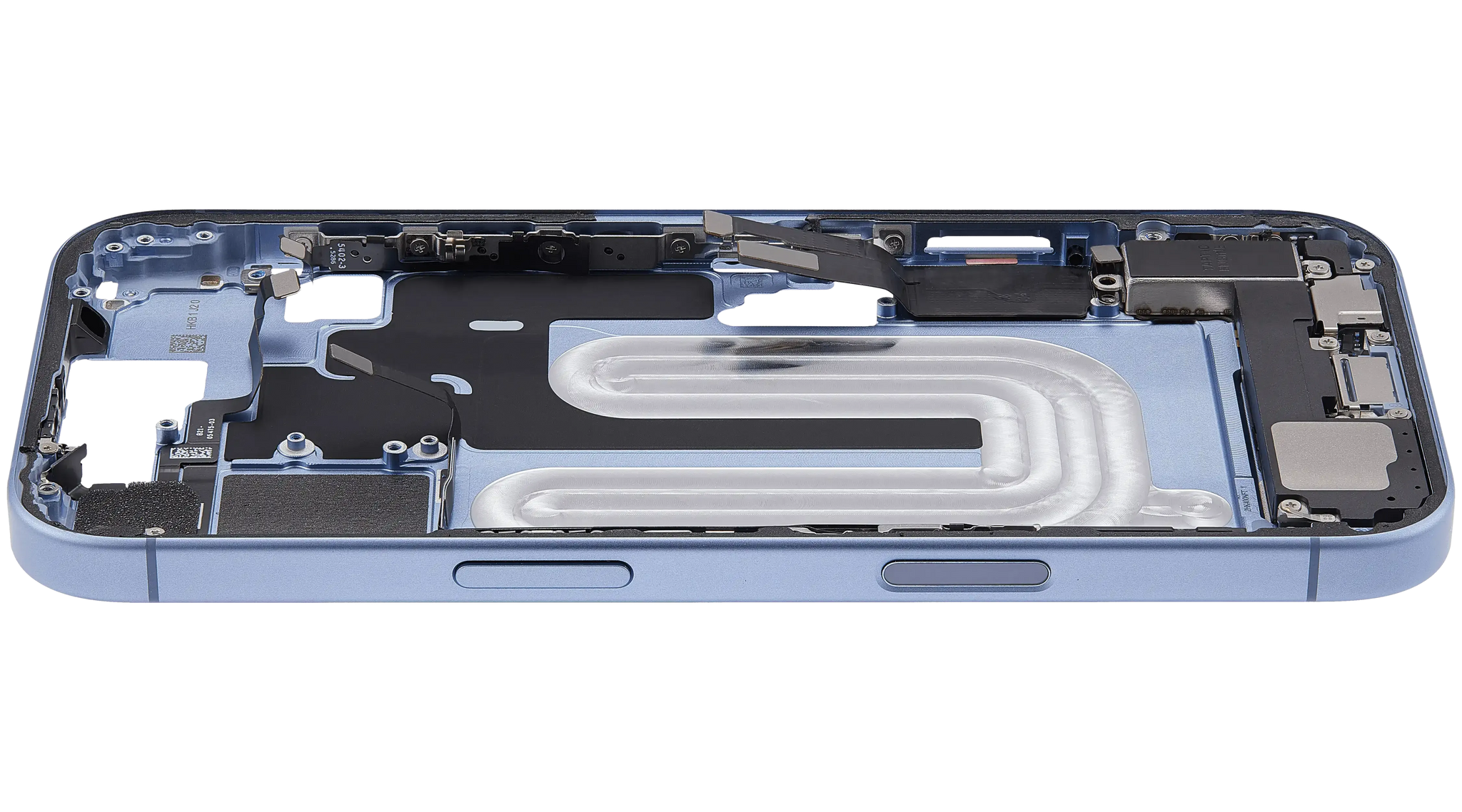 Mid-Frame Housing W/ Charging Port Flex & Small Parts For iPhone 17 (EU / Global Version) (Pull) (Mist Blue)