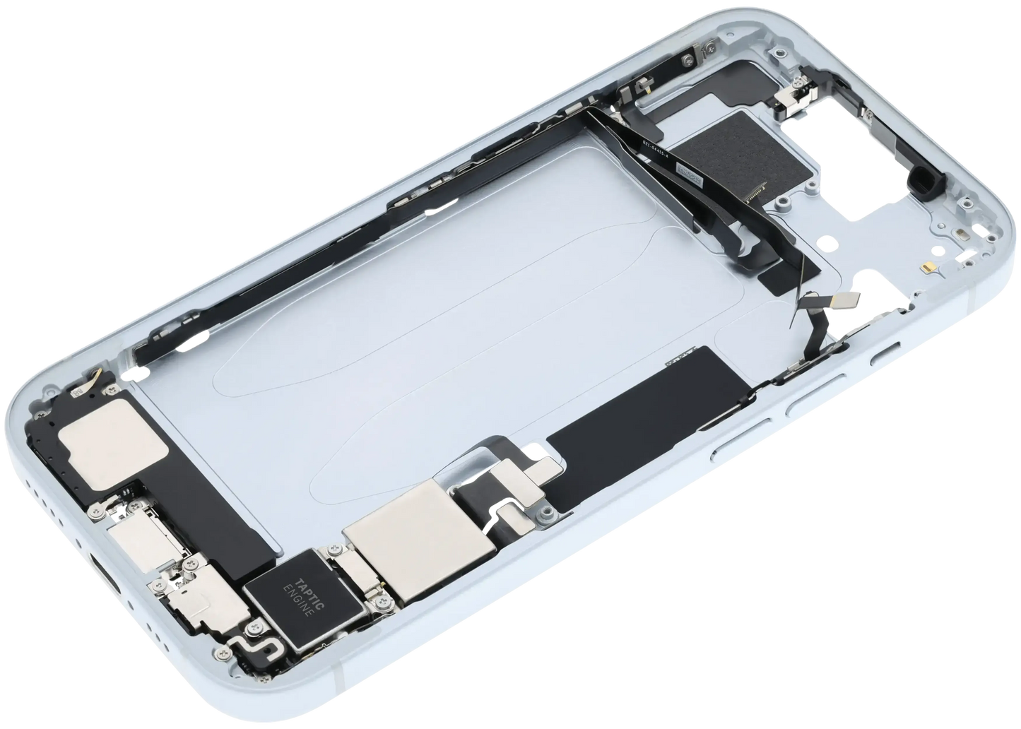 Mid-Frame Housing W/ Charging Port Flex & Small Parts For iPhone 15 (US Version) (Pull) (Blue)