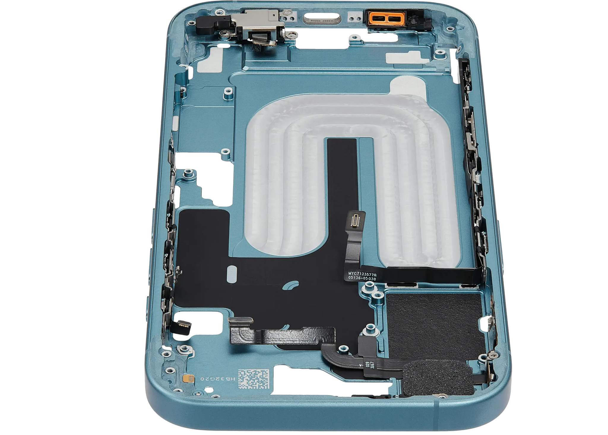 Mid-Frame Housing W/ Small Parts For iPhone 16 (EU / Global Version) (Pull) (Teal)