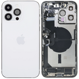 Back Housing W/ Charging Port Flex & Small Parts For iPhone 14 Pro Max (EU / Global Version) (Pull) (Silver)