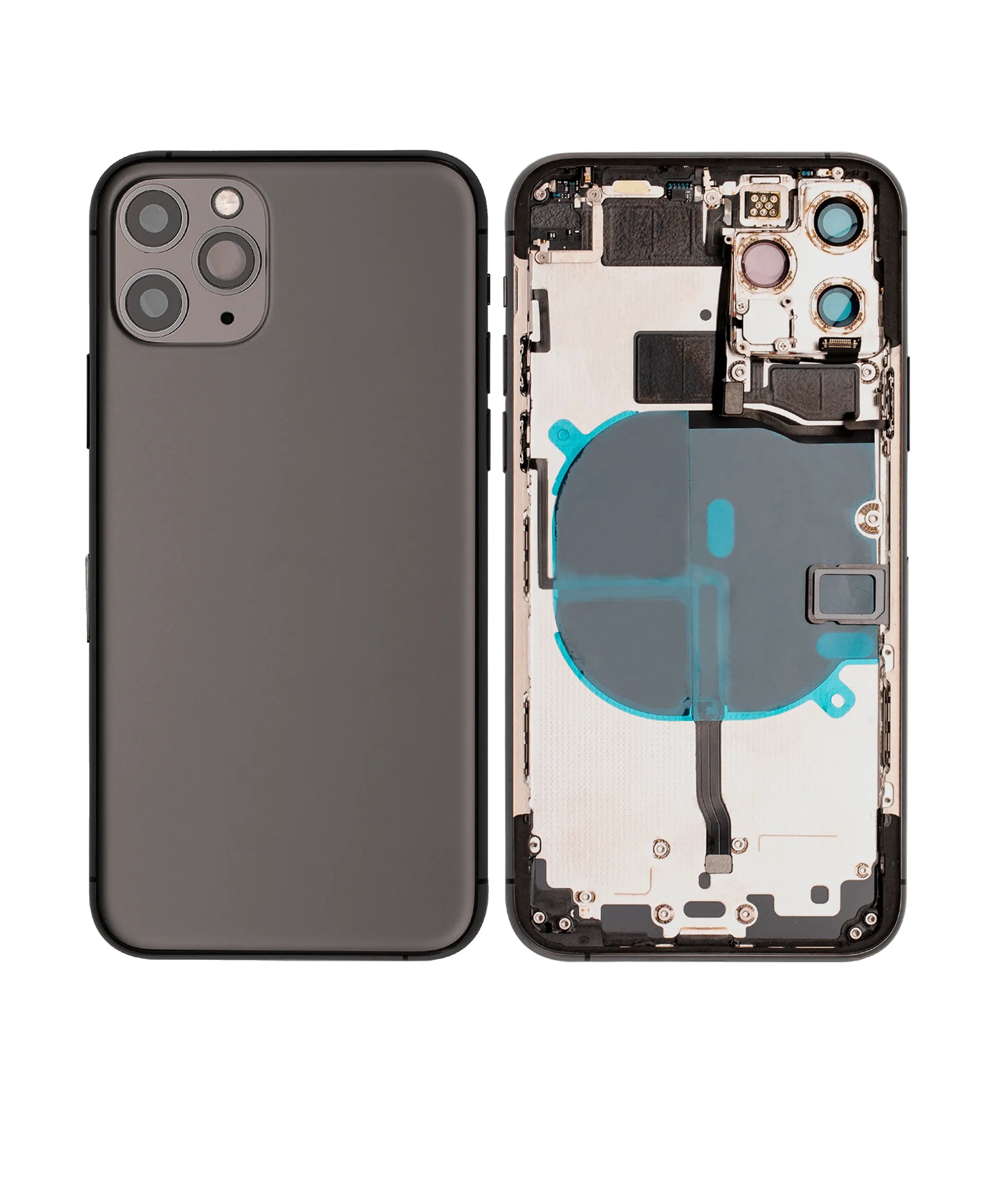 Back Housing W/ Small Components Pre-Installed For iPhone 11 Pro (Pull) (Matte Space Gray)