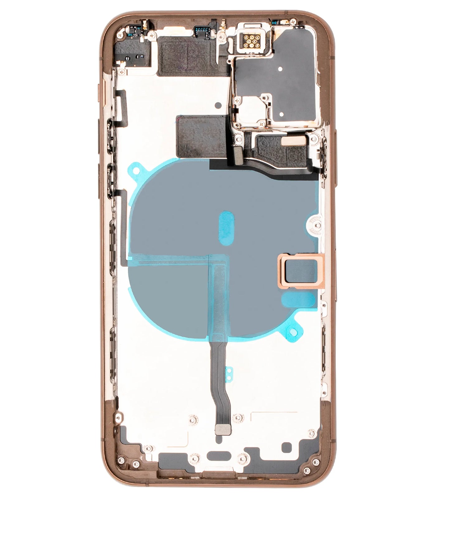 Back Housing W/ Small Components Pre-Installed For iPhone 11 Pro (Pull) (Matte Gold)
