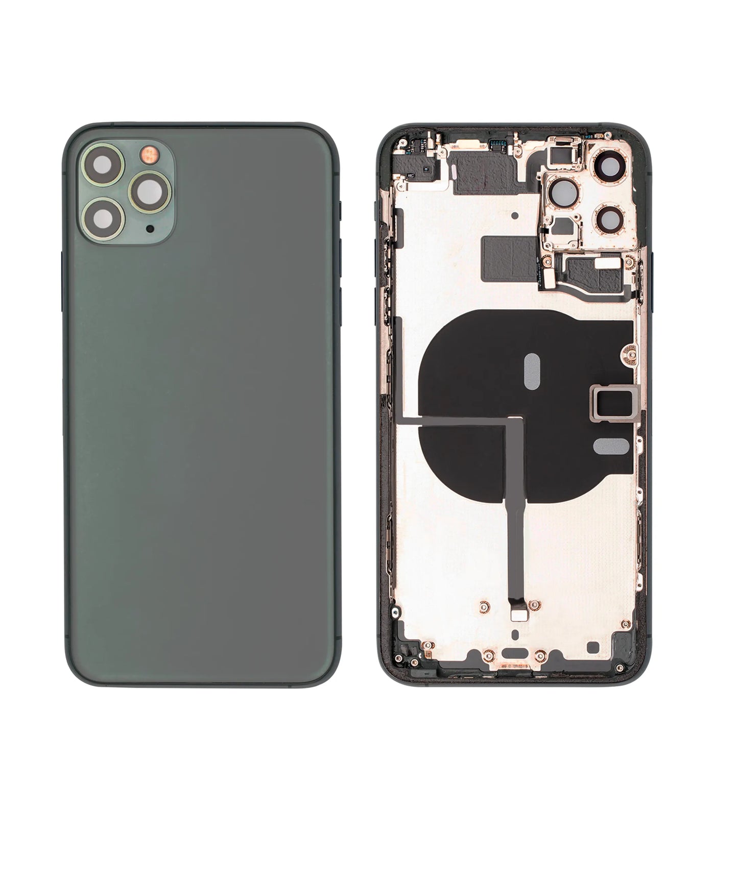 Back Housing W/ Small Components Pre-Installed For iPhone 11 Pro Max (Pull) (Midnight Green)