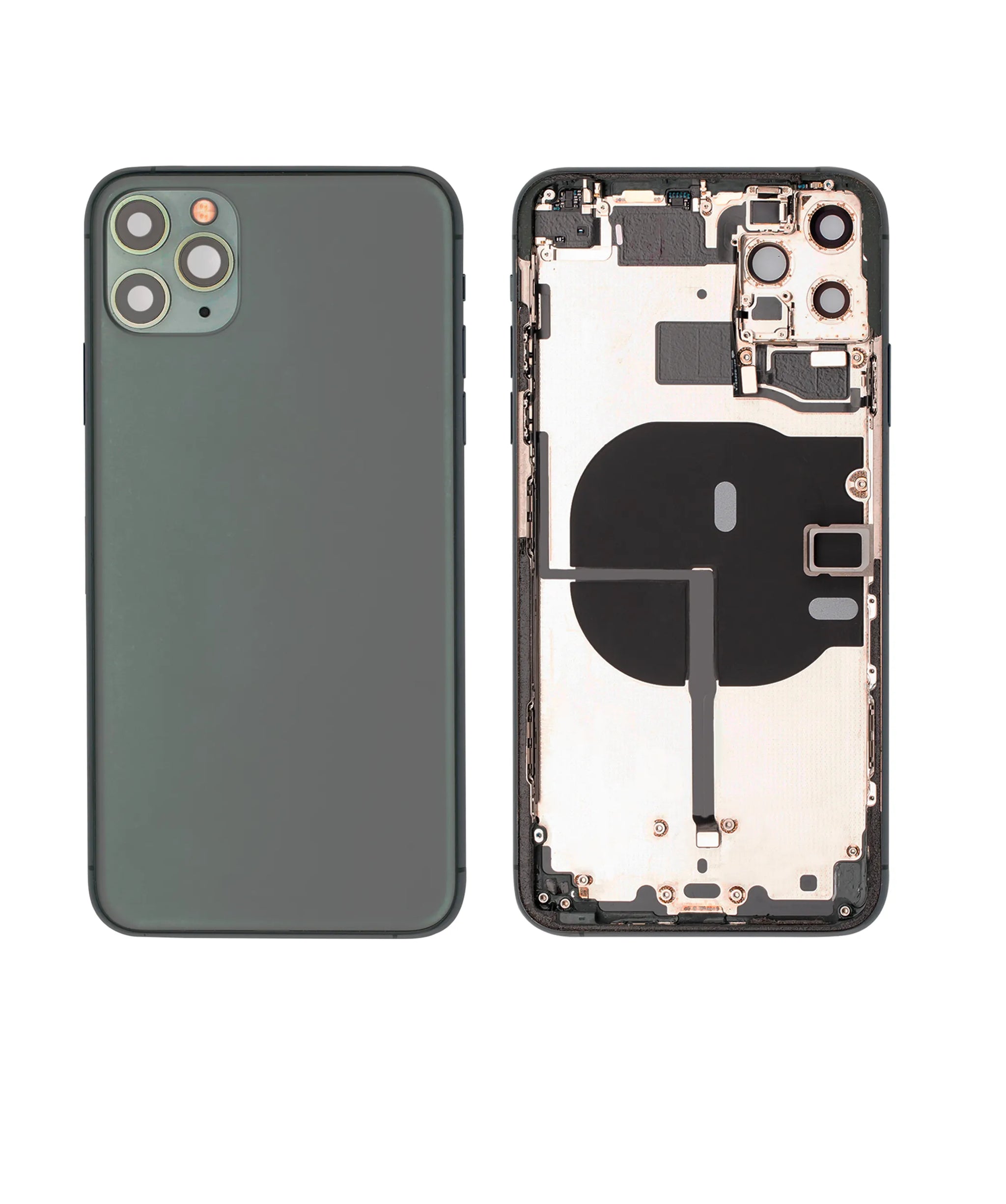 Back Housing W/ Small Components Pre-Installed For iPhone 11 Pro Max (Pull) (Midnight Green)