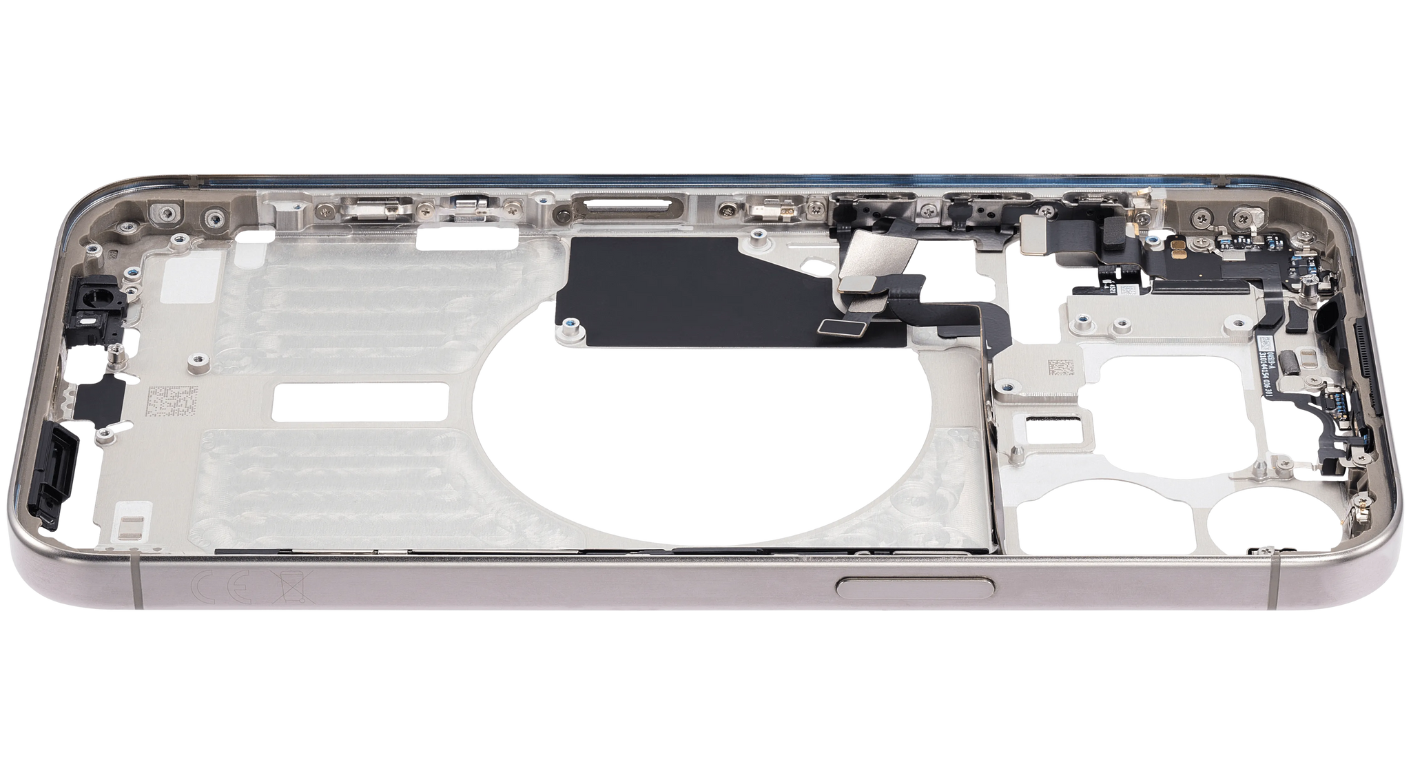 Mid-Frame Housing W/ Small Parts For iPhone 15 Pro Max (EU / Global Version) ( Pull) (Natural Titanium)