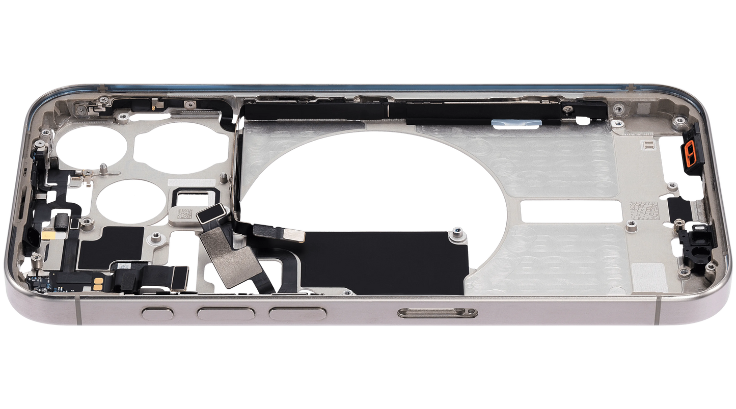 Mid-Frame Housing W/ Small Parts For iPhone 15 Pro (EU / Global Version) (Pull) (Natural Titanium)