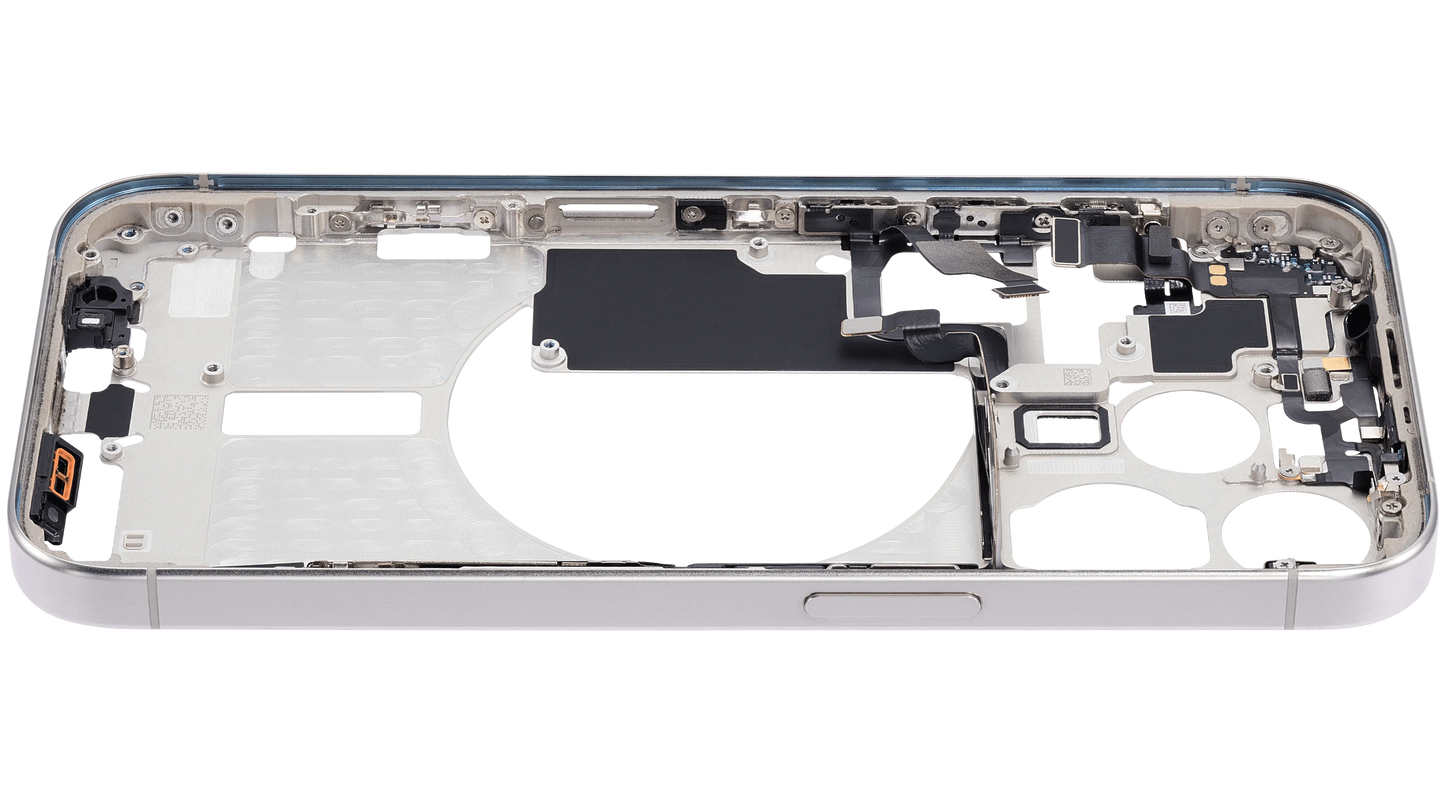 Mid-Frame Housing W/ Small Parts For iPhone 15 Pro (EU / Global Version) (Pull) (White Titanium)