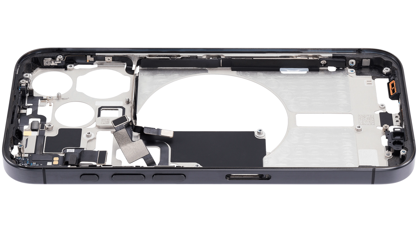 Mid-Frame Housing W/ Small Parts For iPhone 15 Pro (EU / Global Version) (Pull) (Black Titanium)