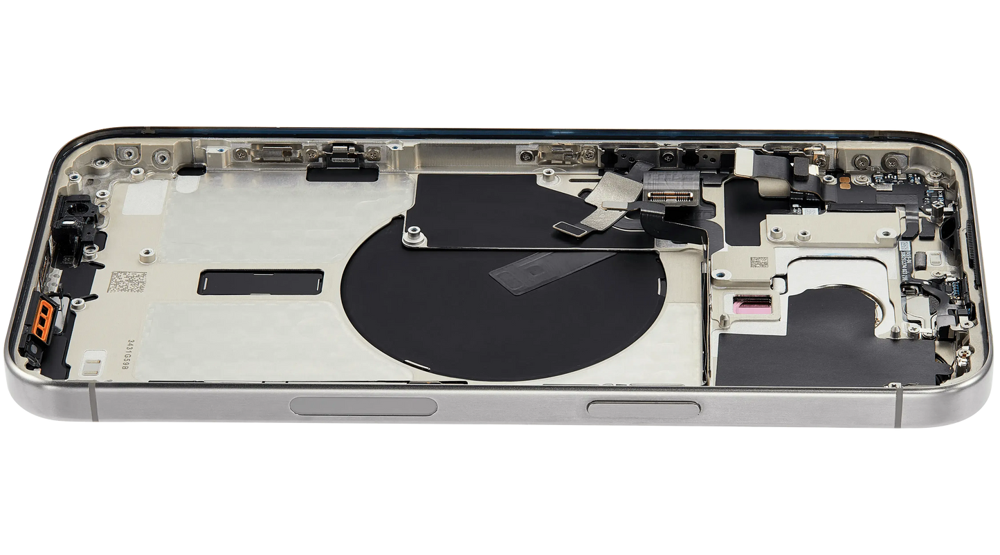 Back Housing W/ Small Parts For iPhone 15 Pro Max (US Version) (Pull) (White Titanium)