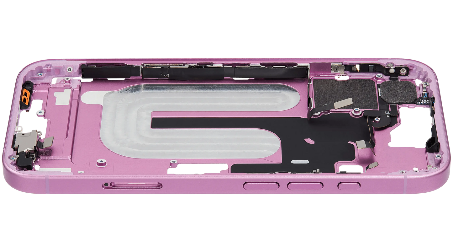 Mid-Frame Housing W/ Small Parts For iPhone 16 (EU / Global Version) (Pull) (Pink)