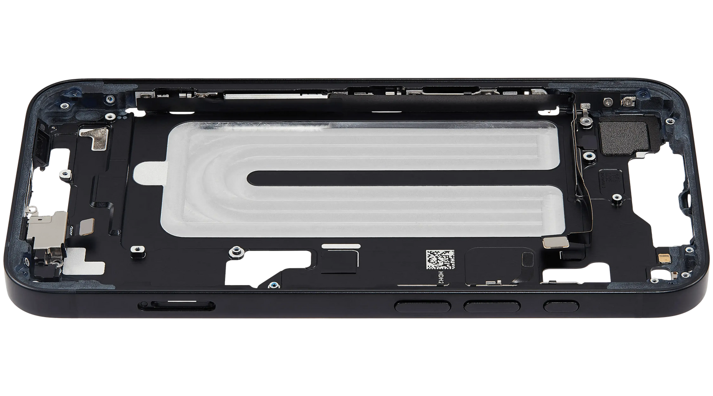 Mid-Frame Housing W/ Small Parts For iPhone 16e (EU / Global Version) (Pull) (Black)