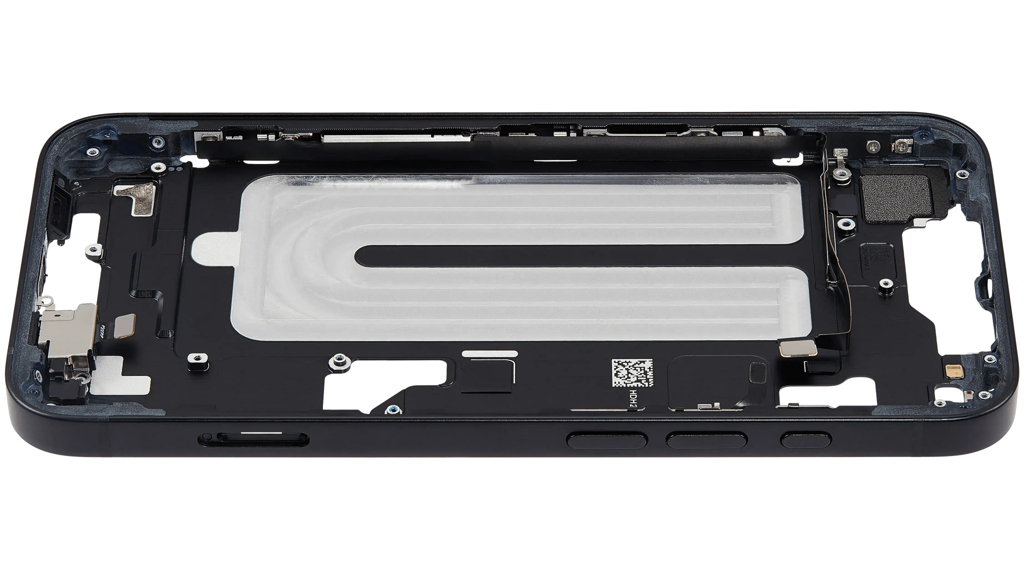 Mid-Frame Housing W/ Small Parts For iPhone 16e (EU / Global Version) (Pull) (Black)